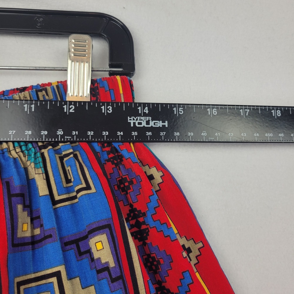 VTG Tiered Maxi Skirt Southwestern Tribal Print Cotton Medium Tarango‎ Full - Picture 5 of 9